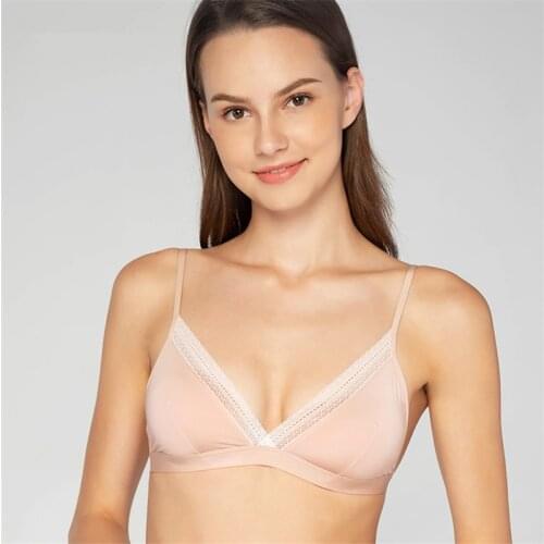 Satin Bralette Lace Bra Women Ultra Thin Wireless Brassiere Sexy Triangle Cup bralet Underwear Female Soft Comfort Lingerie