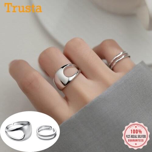 Trustdavis Authentic 925 Sterling Silver Fashion Sweet Double Layer Opening Ring For Women Wedding Party Fine Jewelry DA2247