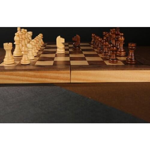 2021 New 4 Queens Magnetic International Chess Game Wooden Chess Set Wooden Chess Pieces Foldable Wooden Chessboard Gift I157
