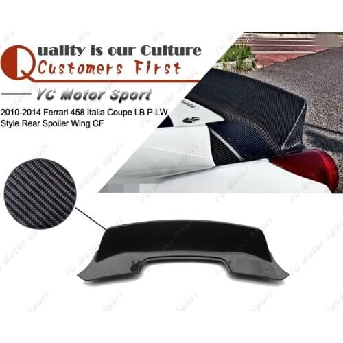 Car Accessories Carbon Fiber LB P LW Style Trunk Wing Fit For 2010-2014 F458 Italia Coupe Rear Spoiler Wing