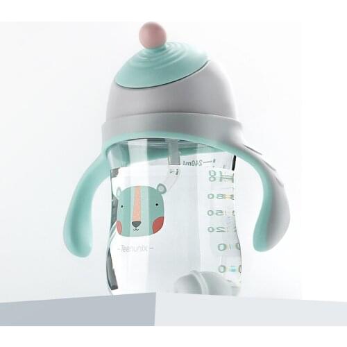 Baby sippy cup with gravity ball, baby learn to drink cup, childrens cup with handle, anti-choke and anti-leakage cup