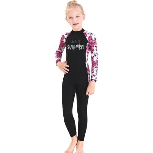 DIVE&SAIL new childrens swimsuit female outdoor sunscreen one-piece wetsuit long-sleeved quick-drying diving mother suit