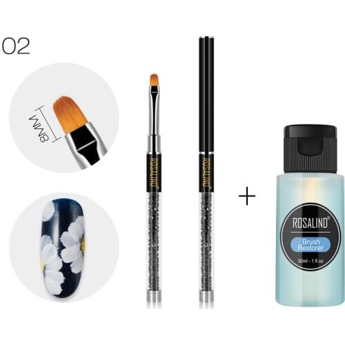 ROSALIND Nail Brush Pen Gel Polish Brush Kit Nail Art Restorer Acrylic Liquid Powder Carving Drawing Painting Liner Brushes Set