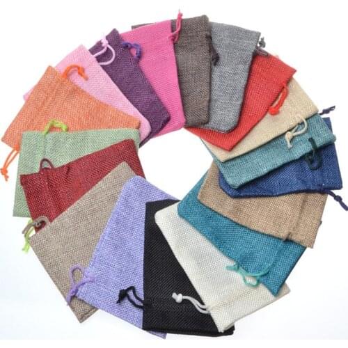 Linen Cotton Drawstring Bag Jewelry Bag Decorative bags Christmas/Wedding Gift Pouch Product Packaging Bags SN1193