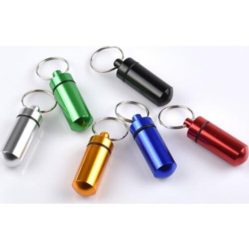 Alloy Mini Car Keychain Can Store Pills Medicine Storage Case Key Ring Waterproof Car Accessories Bag Pentant Chain Women Men