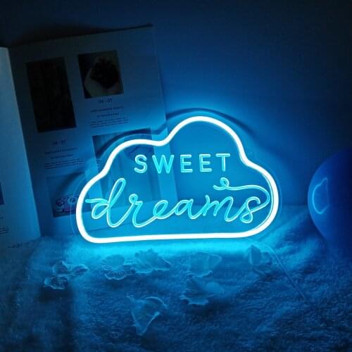 Neon Sign Light of Sweet Dreams Love Heart Sign for Wedding Valentine"s Day Birthday Party Home Wall Decor Neon Lamp Gifts