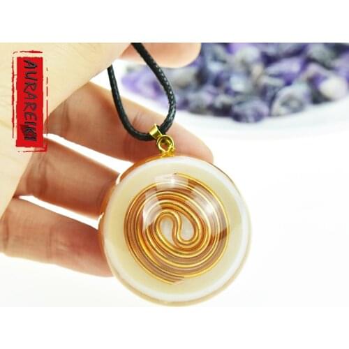 Orgone Pendant Orgone Spiritual Healing Energy Converter Necklace Reiki Healing EMF Protection Crystal Necklace Orgonite Pendant