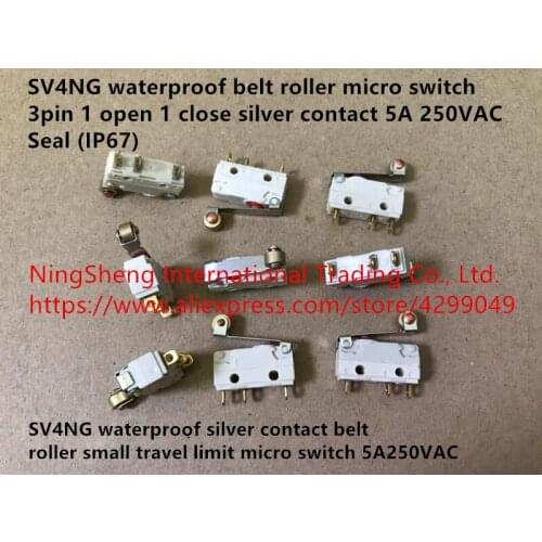 Original new 100% SV4NG waterproof silver contact belt roller small travel limit micro switch 5A250VAC