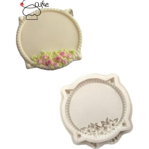 1PC Flower Lace Frame Shaped Fondant Silicone Mold DIY Cake Baking Tool Cake Decorating Tools Chocolate Mold L135