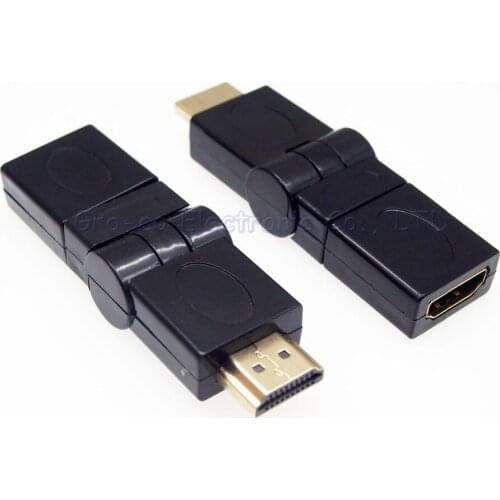 10pcs/lot Gold Plating HDMI A Male to A Female HD 360 degree Rotating HDMI Adapter
