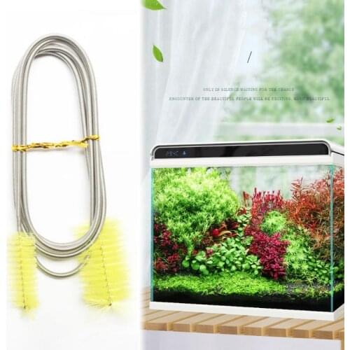 155cm Aquarium Fish Tank Stainless Steel Flexible Spring Cleaning Brush Double Ended Filter Pump Water Tube Hose Pipe Cleaner