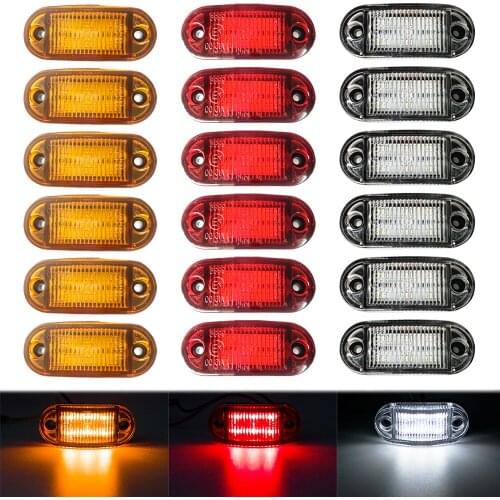 6PCS Universal 6 Led Oval Clearance Auto Waterproof Side Marker Tail Lamp Light Trailer Car Truck Lorry 12V 24V Car Accessories
