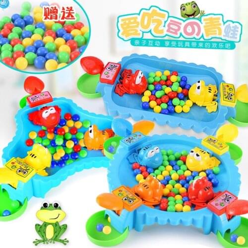 New 60 Frogs Swallowing Beads for Feeding Frogs Eating Beans Brainboard Games Parent-Child Games Educational Toy without frog