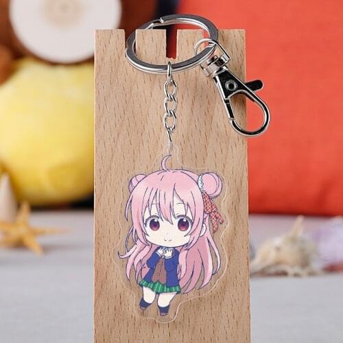Anime Happy Sugar Life Acrylic Keychain Toy Figure Matsuzaka Satou Bag Pendant Double sided Key Ring Gifts