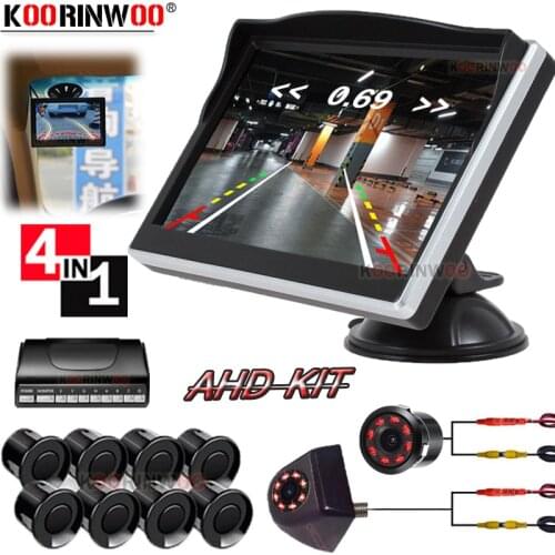 Koorinwoo AHD 170 Wide Dynamic Trajectory Parking Guide Line Camera Car Parking Sensor Monitors Rear view Camara For Car Monitor