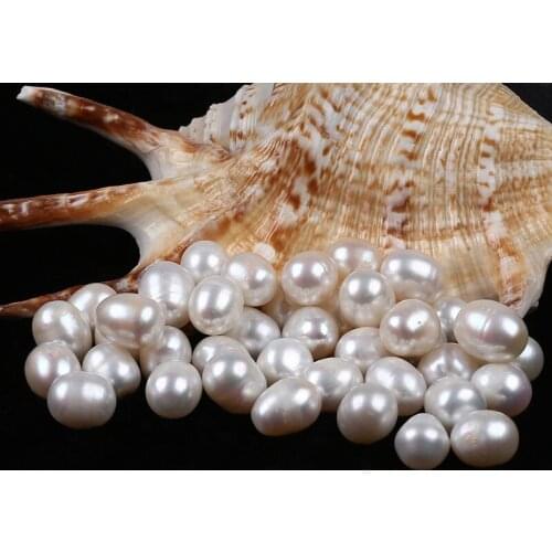 Wholesale 9.5-10.5mm natural white rice freshwater loose pearls beads for DIY jewelry making