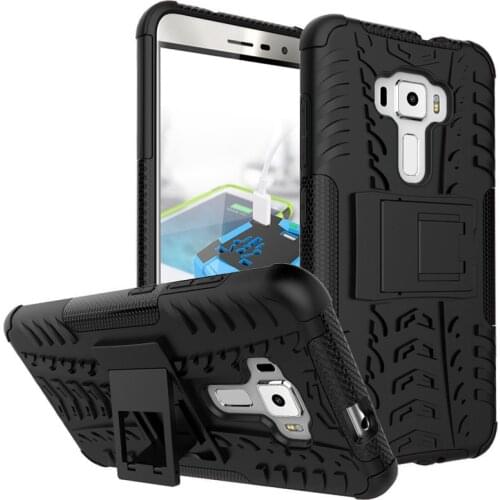 For Asus Zenfone 3 ZE552KL 5.5inch Phone Case 2in1 Dual Layer Kickstand Heavy Duty Armor Shockproof Hybrid Silicone Back Case