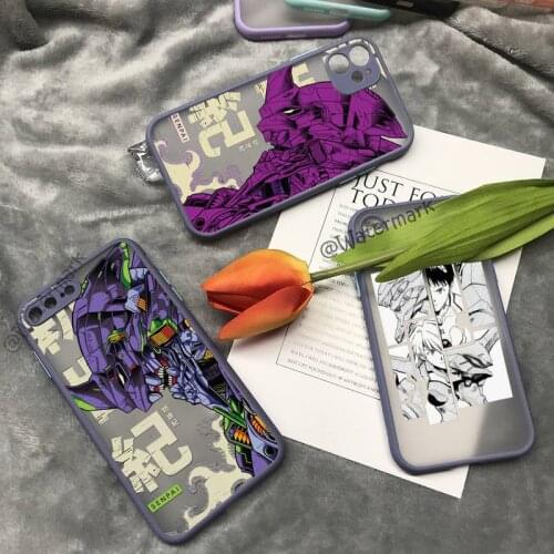 Designer Anime EVA Telephone Bumper Transparent Matte PC Back Phone Case For Iphone 11 12 Pro Max 7 8 Plus X Xs Max XR Fundas