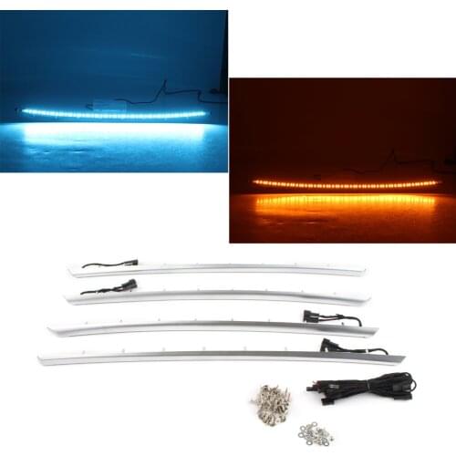 For BMW F30 3 Series Car Interior LED Door Panel Ambient Light Bars Dual Color Blue & Orange