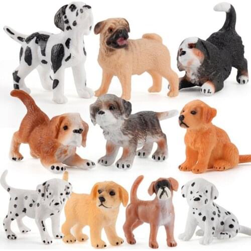 Anime Animals Lovely Pet Dog Model Action Figure Huskie Bulldog Dalmatian Figurines Cute Education Collection Toys For Kids Gift