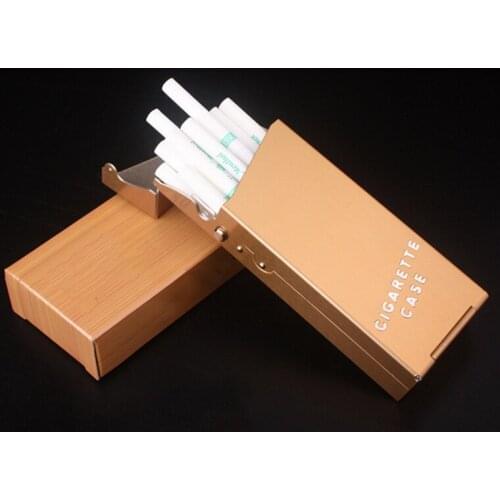 Cigarette Box Case Fashion Women Cigaret Slim Metal Aluminum Fine Smoke Storage Box Personality Smoking Accessories