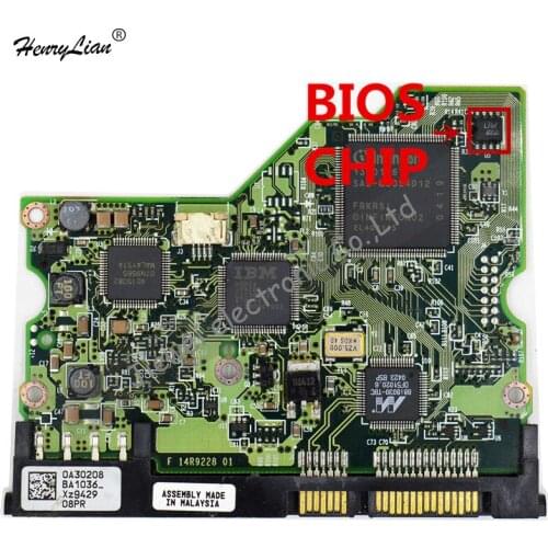 HDD PCB FOR /LOGIC BOARD/BOARD NUMBER:F 14R9228 01 MAIN CONTROLLER IC:13G0196/STICKERS:0A30208
