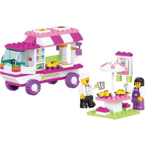 Toy brick Food truck Model Building Blocks Enlighten cars Educational toys kids gift