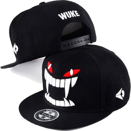2019 New Fashion Men Hip Hop Cap Devil Teeth Embroidery Snapback Caps For Women Baseball Cap Adjustable Street Dancer Hat