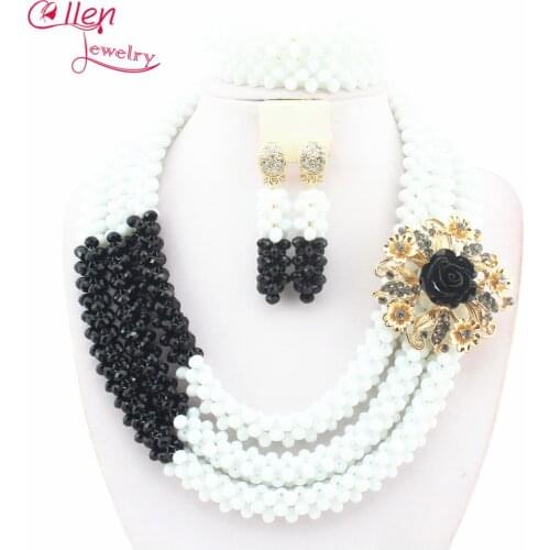 Nigerian Wedding Beads Jewelry Set African beads Jewelry Sets dubai Beaded necklace sets Free Shipping W10658