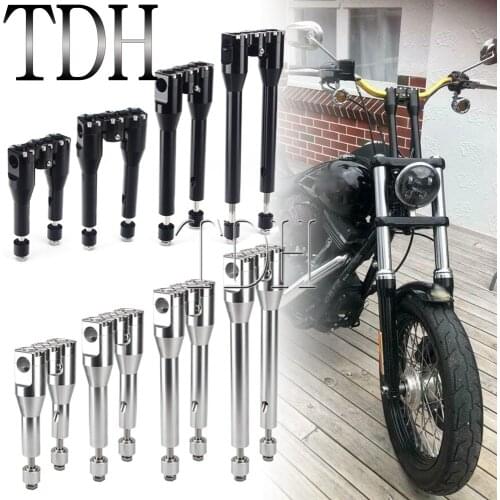 6-12in Motorcycle HandleBar Mounting Handlebar Riser 1-1/8'' Clamp for Harley Dyna Softail Sportster FLHX Street Glide Road King