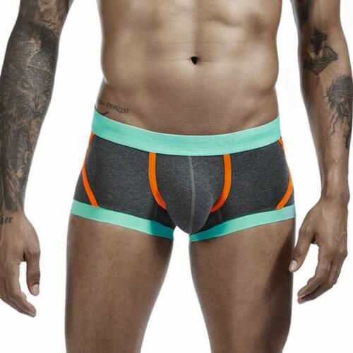 Mens Underwear Sexy Bugle Pouch Cottton Boxers Shorts Sports Fitness Breathable Underpants Cueca Boxershorts Trunks Plus Size