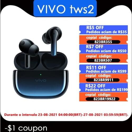 New Vivo TWS 2 Earphone Wireless Earbuds Bluetooth Noise Cancellation AptX Adaptive For X60 Pro X50 V20