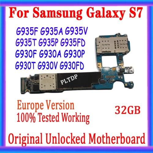 Original Unlocked For Samsung Galaxy S7 G930A G930T G930P G930V G935F G935A G935V G935T G935P G935FD Motherboard With Full chips