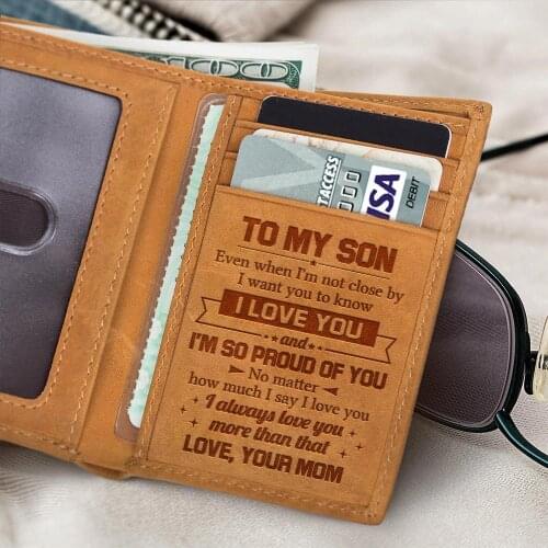 Dad To Son Grandparents To Grandson Engraving Wallets Card Holder Money Purse Birthday Christmas Gifts Drop Shipping