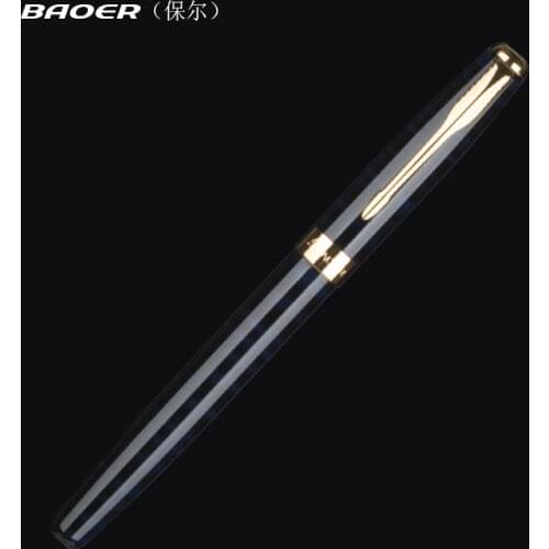 Baoer 388 Luxury Gold Clip Fountain Pen Mix Colors 0.5mm Nib Metal Ink Pens Set for Christmas Gift