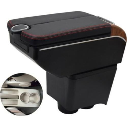 For 9N 2002-2009 Armrest Box Double doors open 7USB Centre Console Storage Box Arm Rest Car accessories