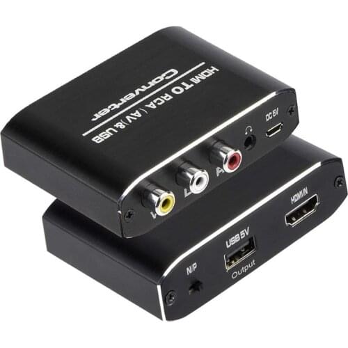 Hdmi to AV RCA Converter Adapter Box With Audio Vedio Full 1080P Output Hdmi to Audio Vedio For Display TV Projector Computer