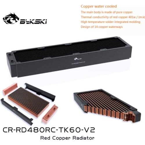 Bykski CR-RD480RC-TK60-V2 Full Metal Copper radiator 480mm 3 Floor 60cm Thick Water Cooling Radiator For PC Cooler Heatsink