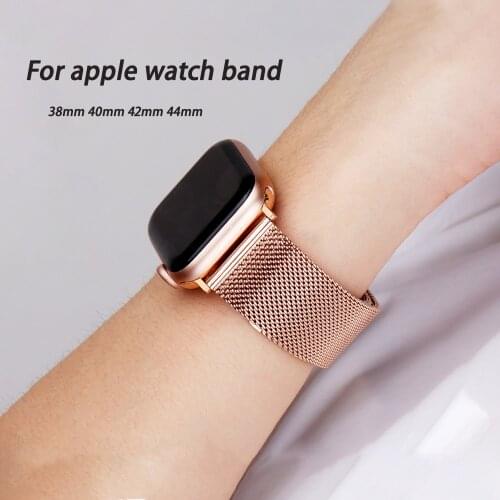 Milanese Loop Watch Band for Apple Watch Band 40mm 44mm Strap for Iwatch 6 5 4 3 Stainless Steel Buckle Fashion Strap 38mm 42mm