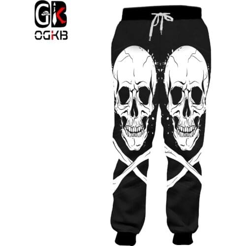 OGKB Man Winter Loose Sweatpants 3D Printed Funny Skulls Big Size Fashion Garment Mens Autumn Trousers Dropshipping