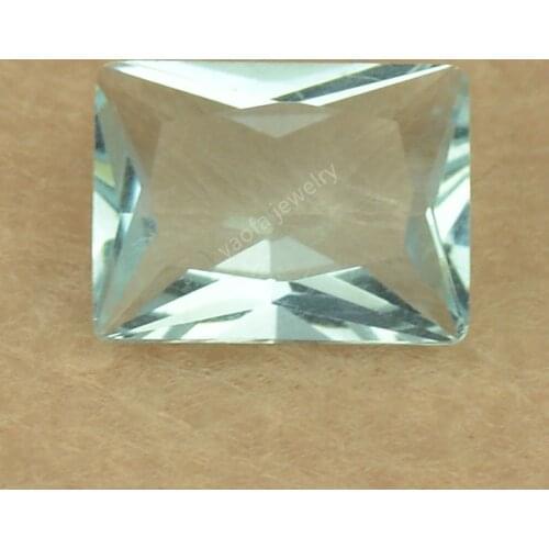 Wholesale 2x3~13x18mm Light Sea Blue Lab Aquamarin-e Gems Rectangle Shape Baguette Cut Loose Synthetic Glass Stone For Jewelry