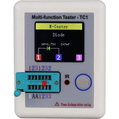 TFT Transistor Tester Capacitance Meter LCR ESR NPN PNP Capacitor Checker Detector USB Charging LCR-TC1