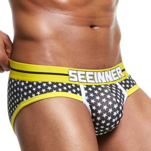 Slip seeinnerwear underwear men jockstrap boxers mens panties mens star triangle inside