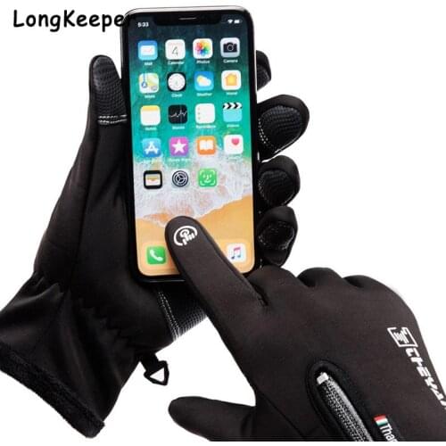 Cold-proof Waterproof Winter Gloves Men Cycling Motorcycle Sports Gloves Women Fluff Warm Ski Bicycle Warm Touch screen Gloves