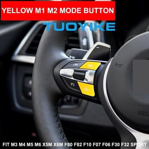 Yellow Engine Start Stop Push Switch Button Steering Wheel M1 M2 Mode Replace For BMW M3 M4 M5 M6 X5M X6M M Sport F80 F10 F15