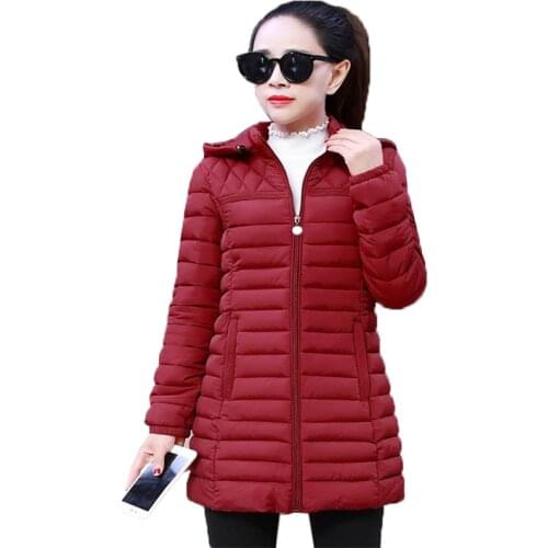 Winter Jacket Womens Parker Large Size Thicken Warm Hooded Long Slim Cotton Down Jacket Womens Jacket Parker Coat A7