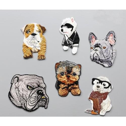 1Pcs Cute Puppy Embroidered Cloth Animal Clothing Patches Decorative Embroidery Stickers DIY Patch Clothing Appliqued Badges