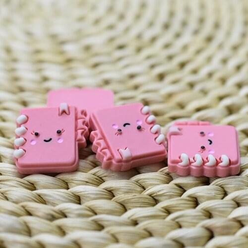 1pcs/lot resin flat back simulation hot pink book 23mm Embellishment DIY Phone Decoration