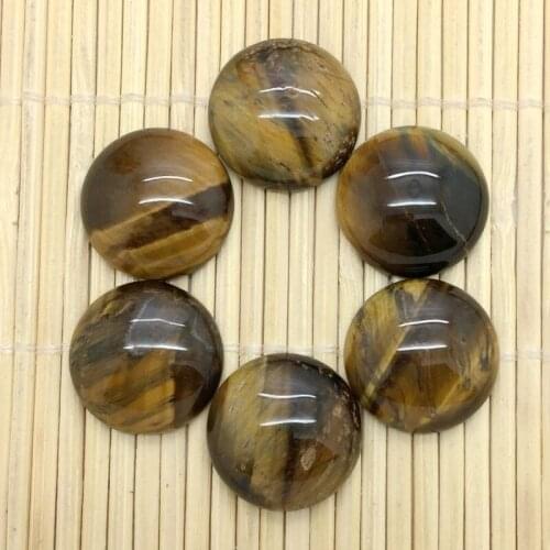 10 Colorful Stone Cabochons Beads Flat Round 18 mm DIY Making Pendants Jewelry Lava Opal Carnelian etc