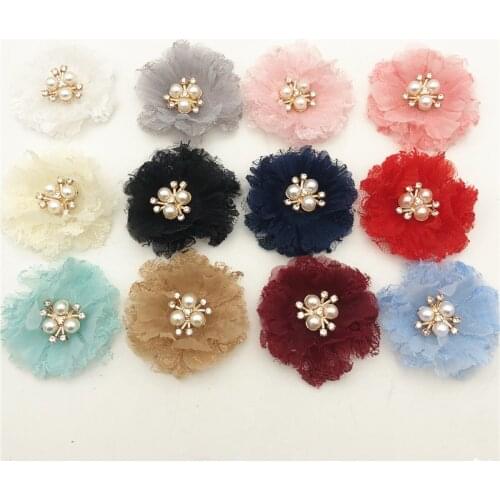 100pcs Handmade colorful diy Apparel Decorative chiffon Fabric Flower /Corsage
